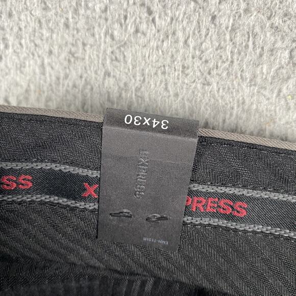 Express Producer Pants Men's 34x30 Gray New Flat Front Boot Cut - Picture 10 of 15